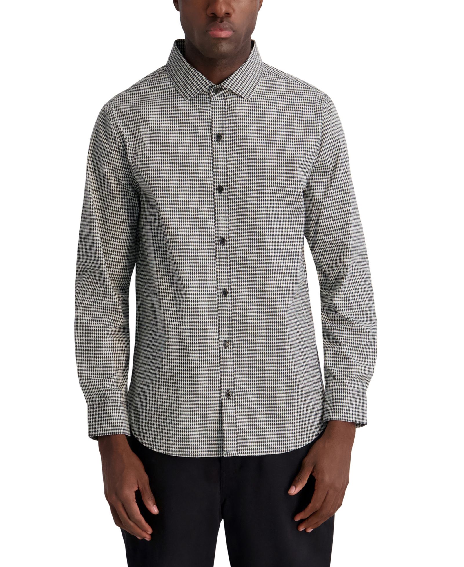 KARL LAGERFELD PARIS Men's Core Long-Sleeve Button-Down Shirt