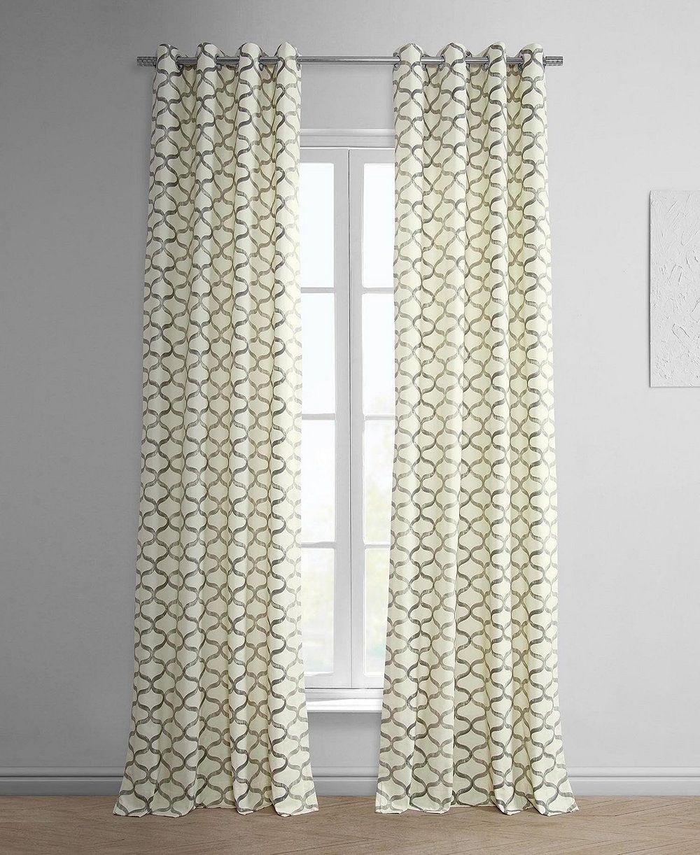Half Price Drapes Illusions Geometric Grommet Printed Cotton Room Darkening Curtain