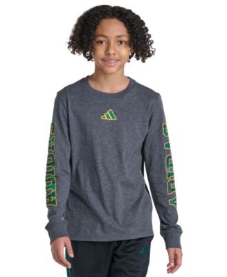 adidas Boys' 8-20 Long-Sleeve Camo Graphic Lineage T-Shirt