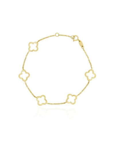 The Lovery Small Gold Open Clover Bracelet 14K Gold