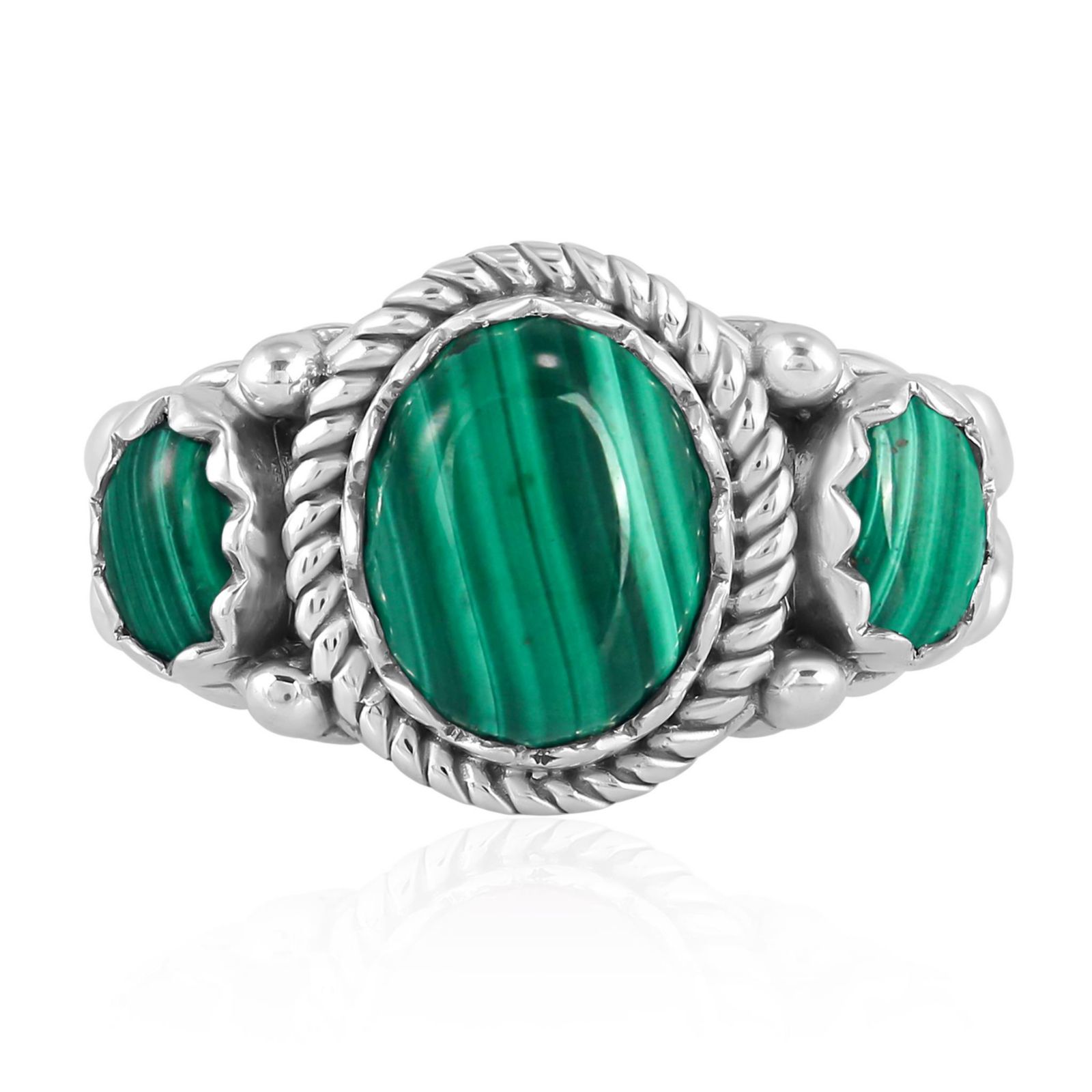 American West Jewelry Malachite Ring, Sterling Silver