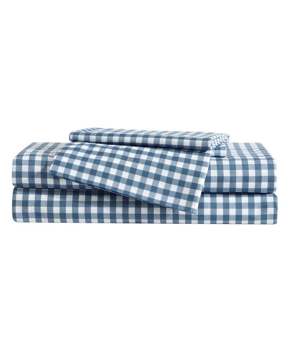 Eddie Bauer Preston Check Microfiber 4-Pc. Sheet Set, Full