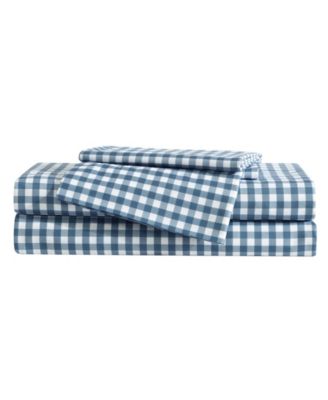 Комплект постельного белья Eddie Bauer Preston Check Microfiber 4-Pc. Sheet Set, Queen