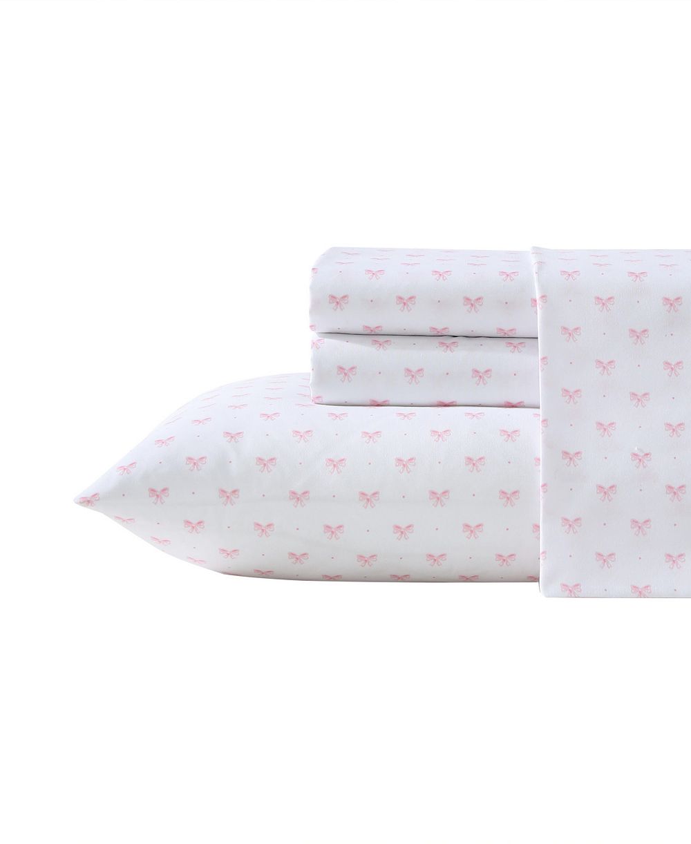 Laura Ashley Комплект постельного белья Lovely Bows Microfiber 4-Pc., Queen