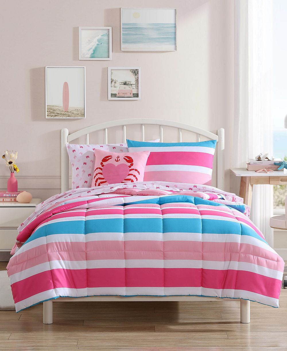 Nautica Cru Stripe Microfiber 4-Pc. Comforter Set, Full/Queen
