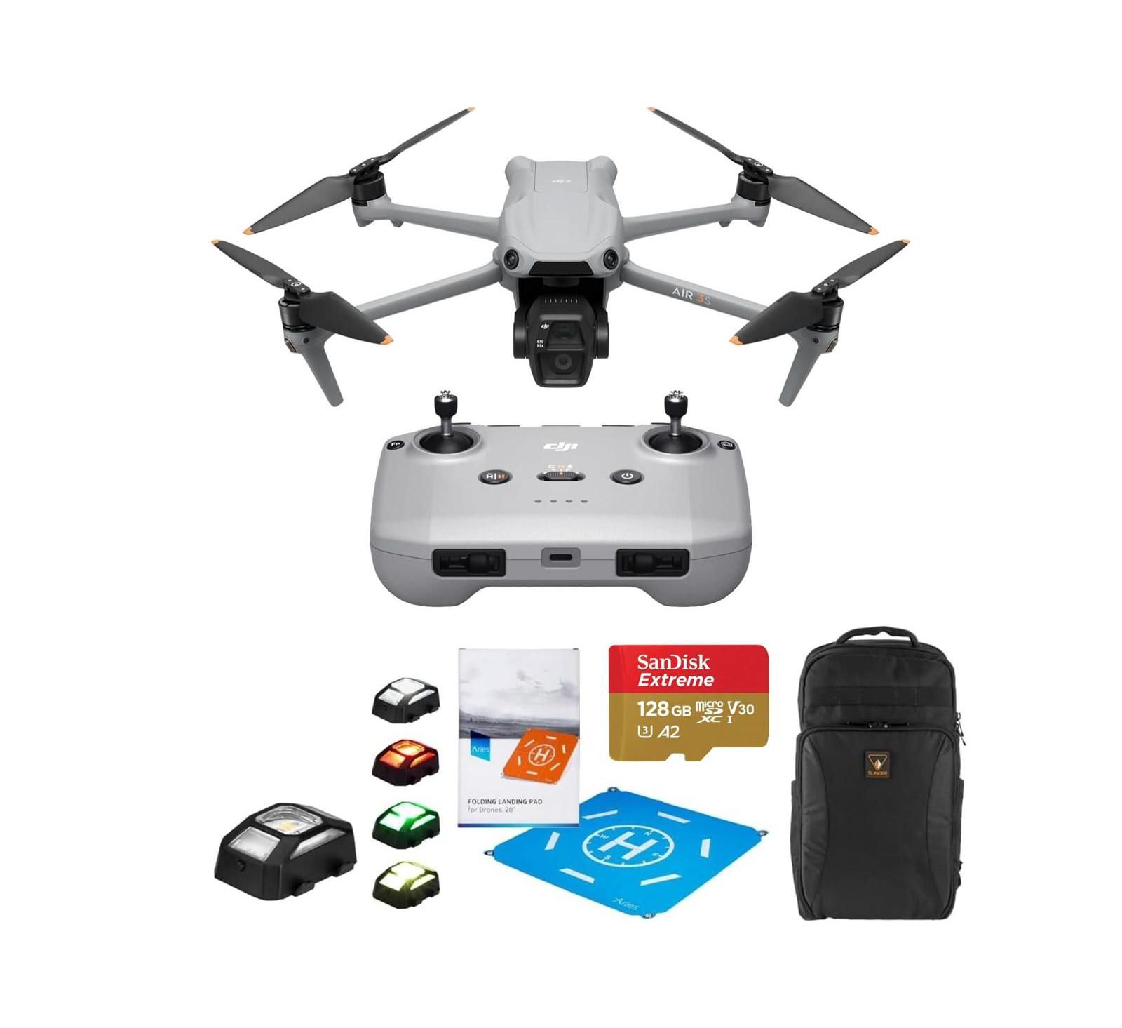 DJI Air 3S дрон с RC-N3 пульт дистанционного управления, с 128GB карта памяти, рюкзак