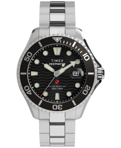 Мужские кварцевые аналоговые часы Timex Silver-Tone Stainless Steel, 44mm