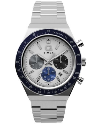 Timex Мужские часы Chronograph Silver-Tone Stainless Steel, 40mm