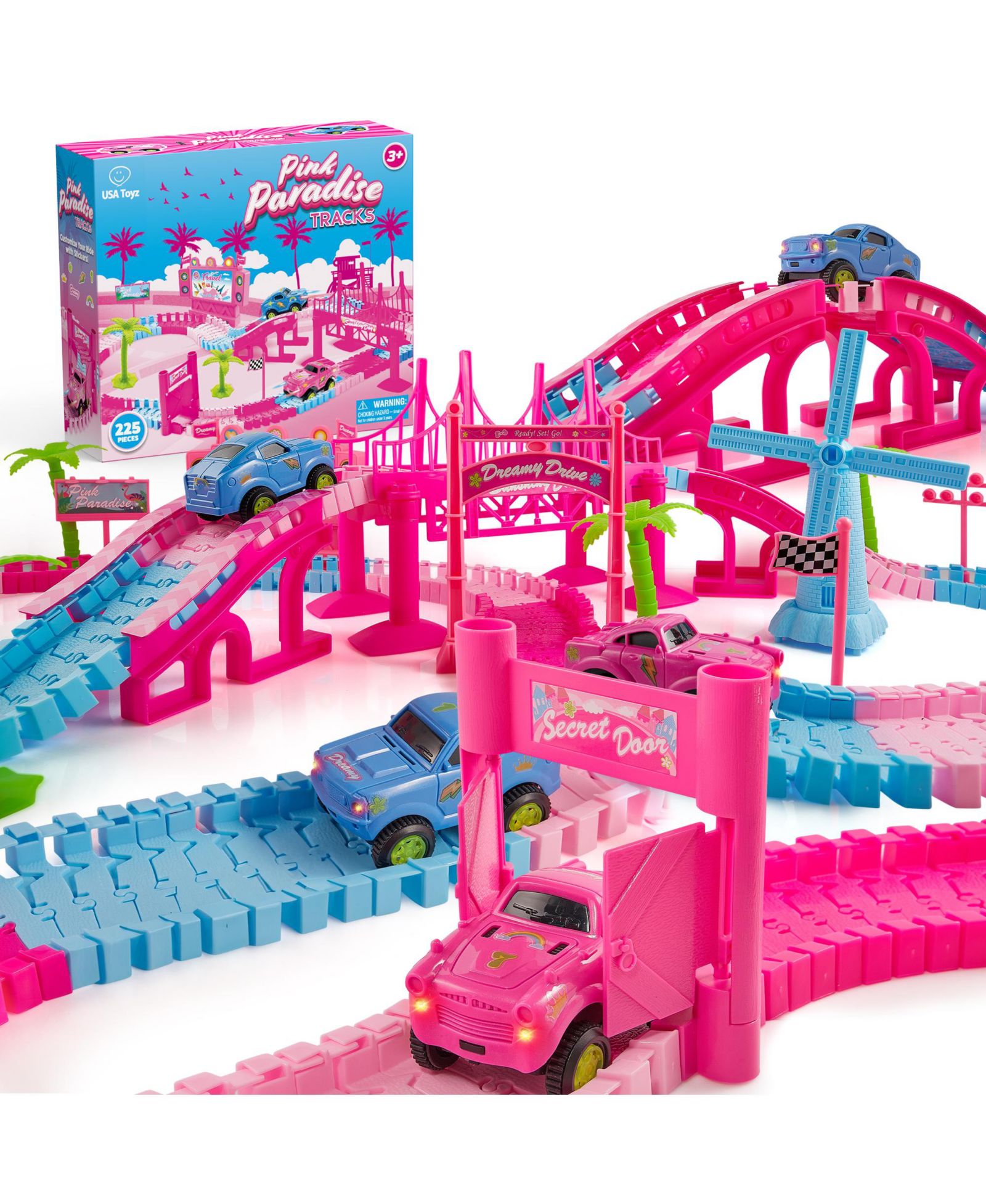 Набор треков USA Toyz Pink Paradise, 225 деталей, для детей от 3 лет