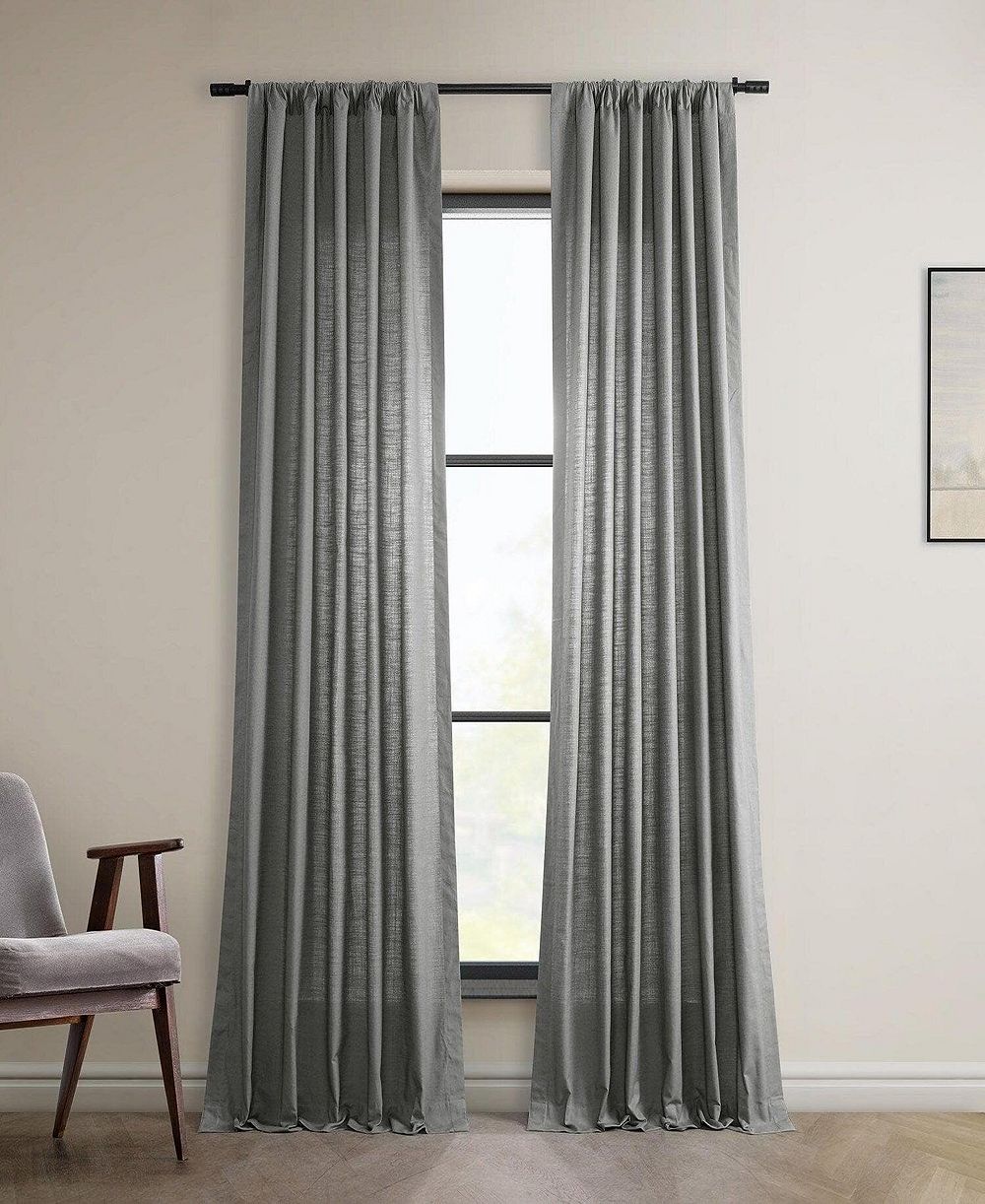 Half Price Drapes Dune Textured Cotton Curtain Pair (2 Panels)