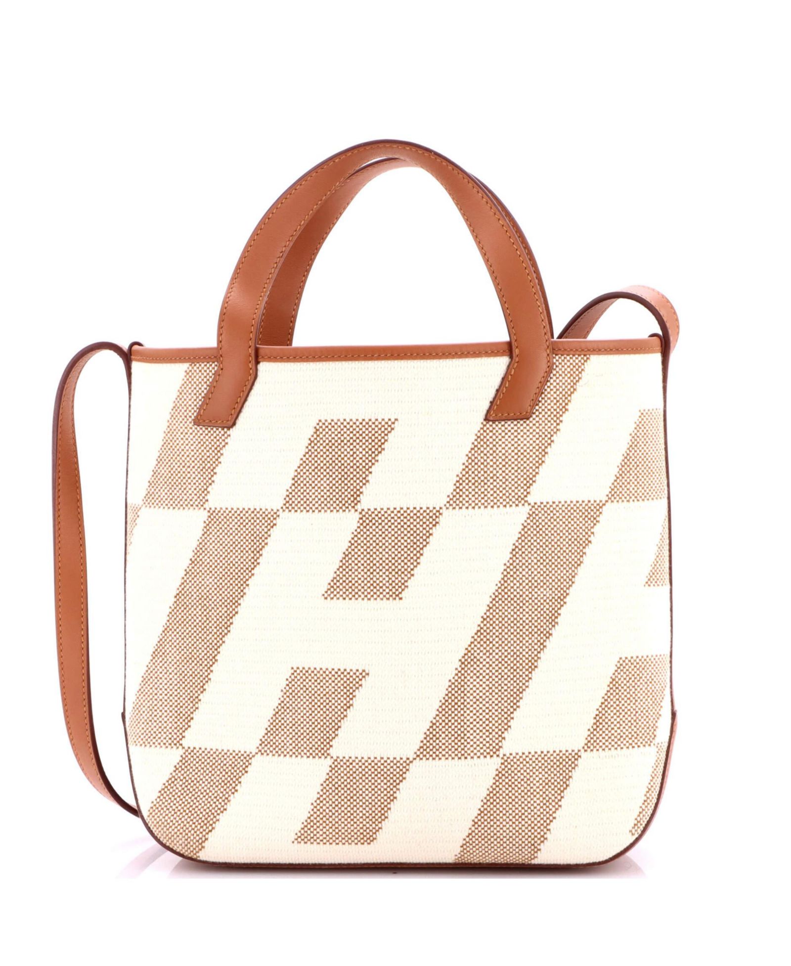 Pre-Owned HERMÉS 27 Cabas H en Biais Tote Canvas with Leather