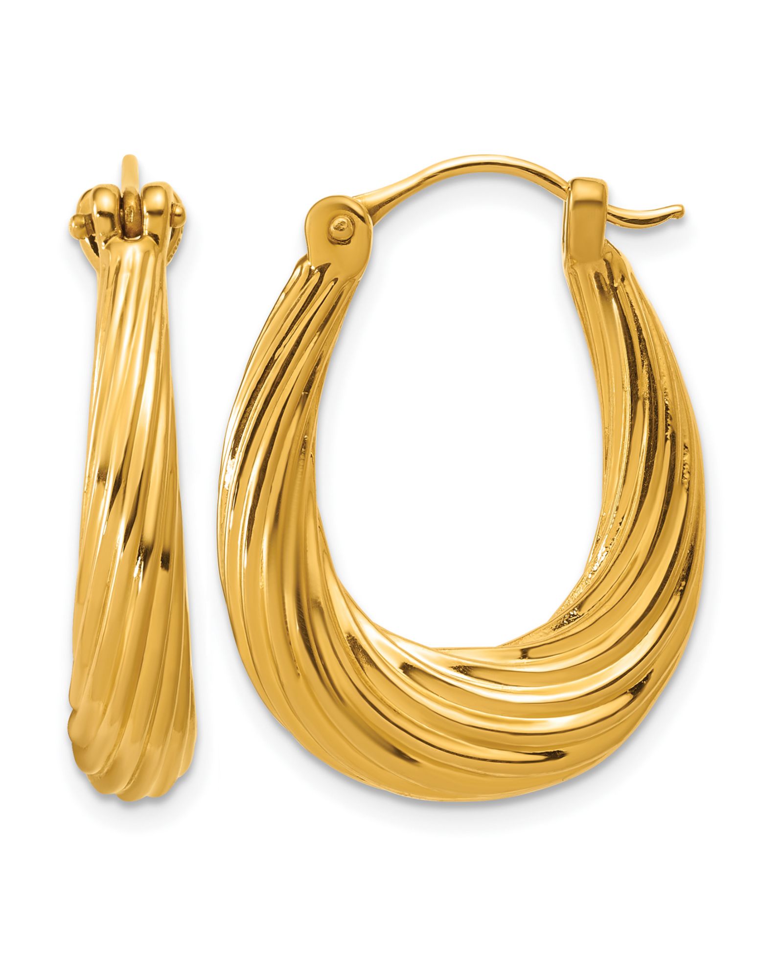 Macy's Twisted Hoop Earrings in 24k Yellow Gold