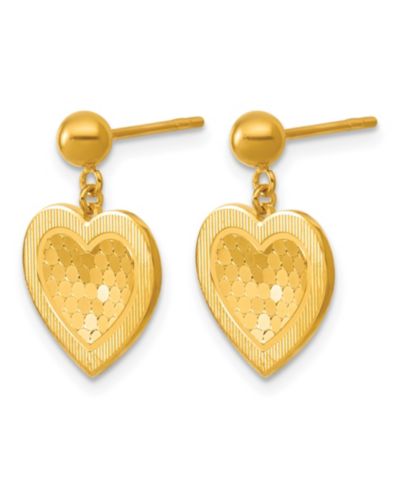 Серьги-подвески Heart Dangle из 24k желтого золота