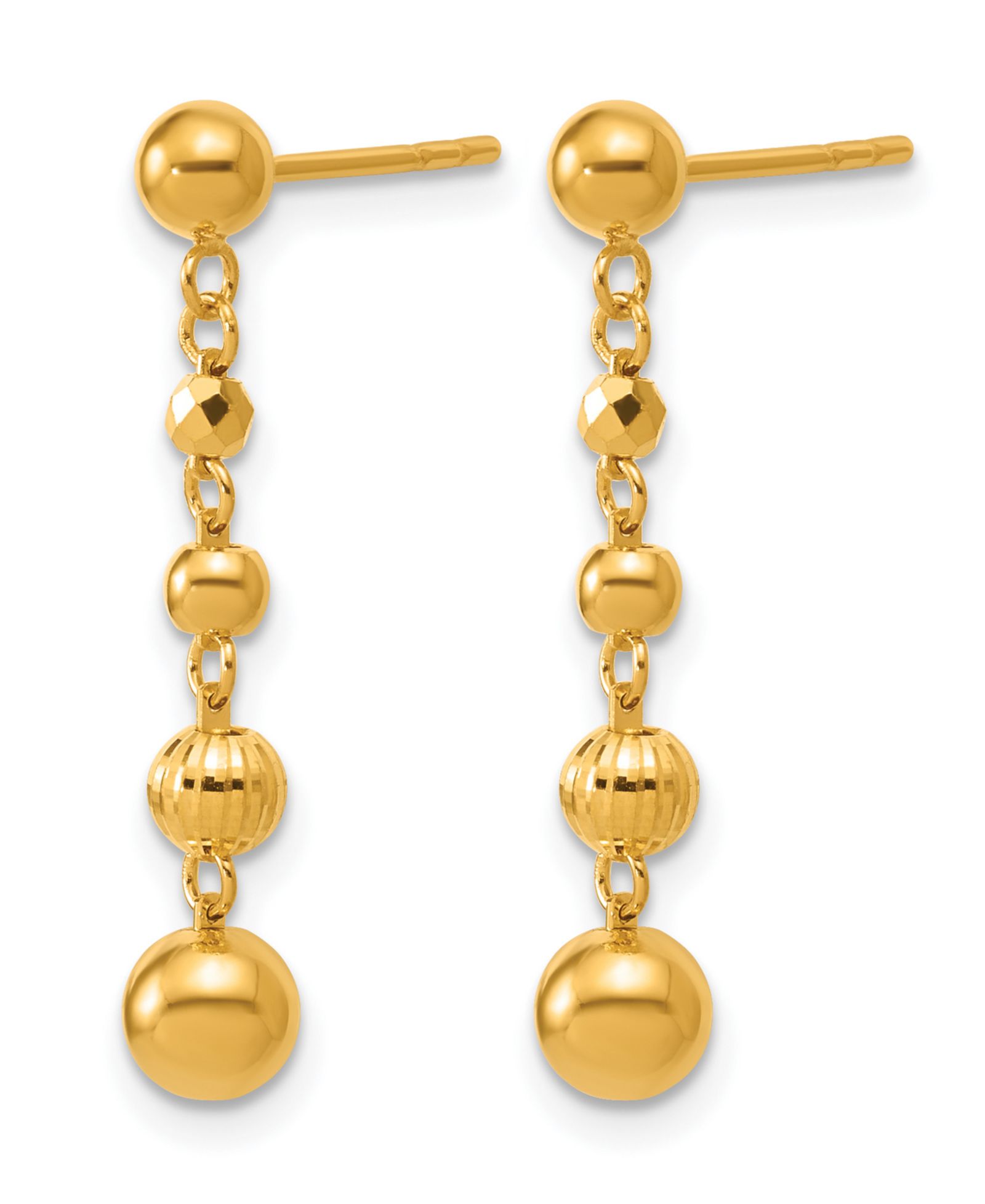 Серьги с бусинами в 24k желтом золоте