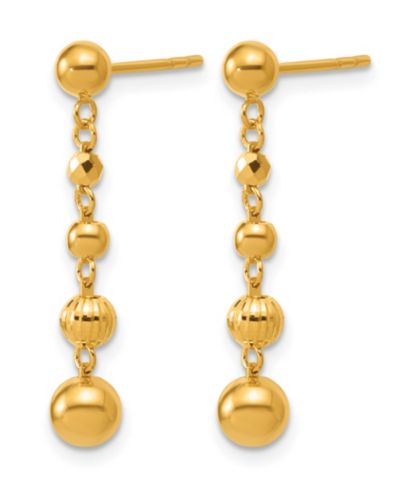 Серьги с бусинами в 24k желтом золоте