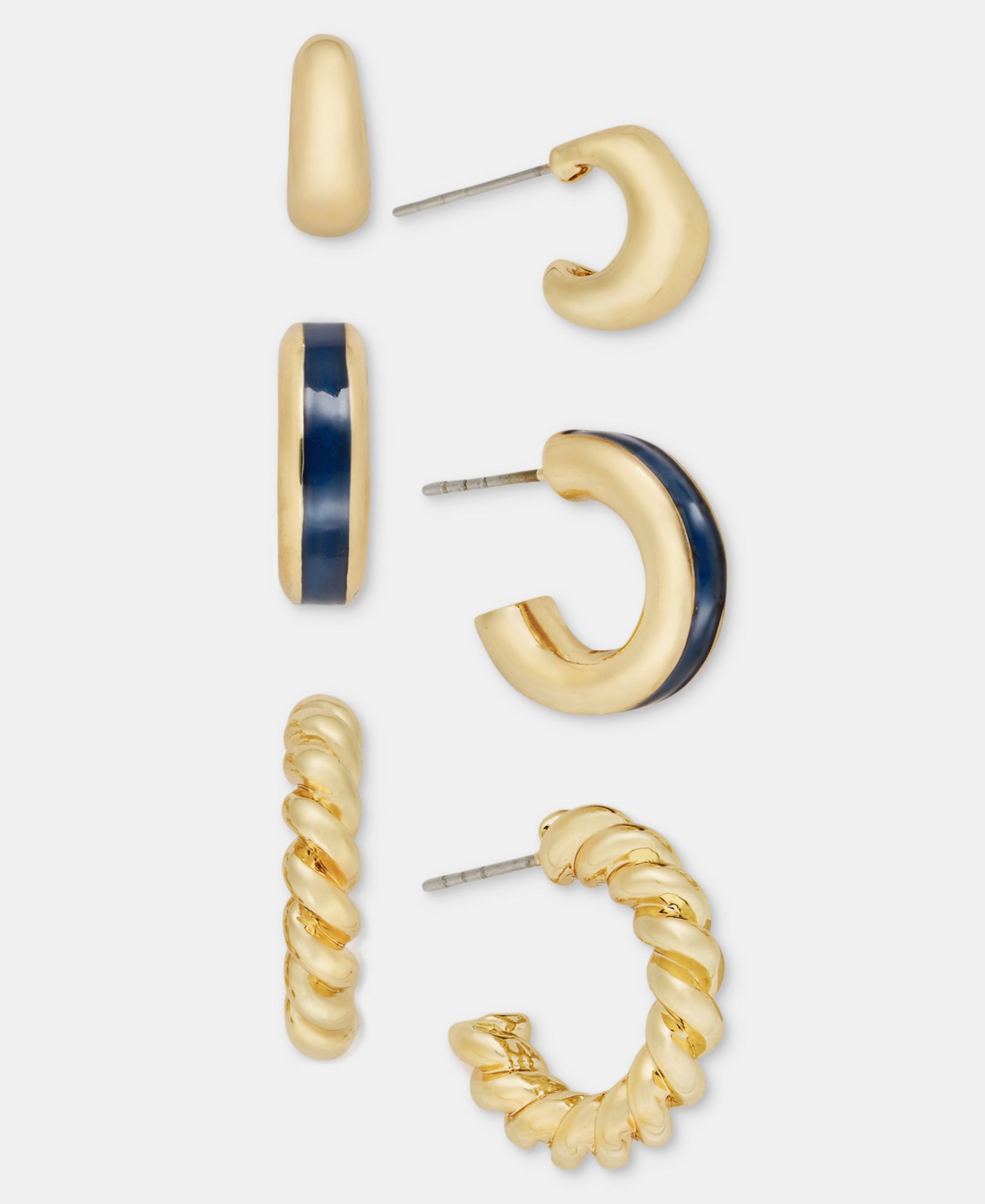 Серьги On 34th Gold-Tone 3-Pc. Set Huggie Hoop Earrings