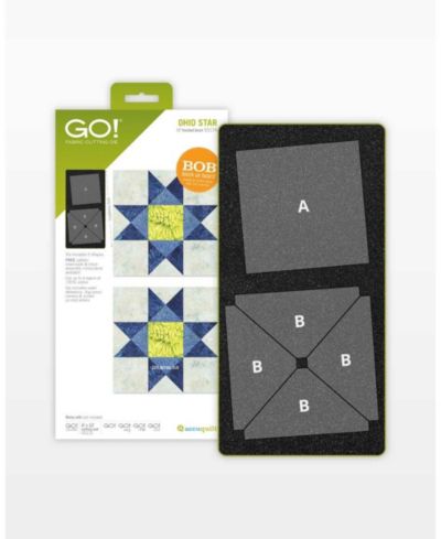 AccuQuilt Go! Ohio Star Die - 12" Finished Quilting Block | Fast Fabric Cutting For Quilting Projects | Perfect For Applique & Scrapbooking.