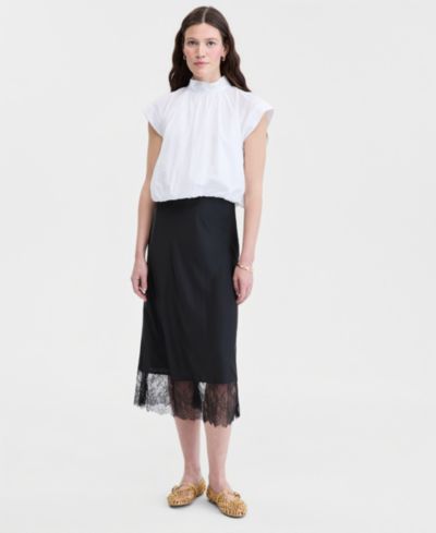 Женская юбка-миди On 34th Lace-Hem Slip Skirt