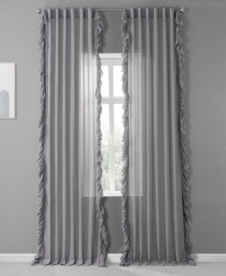 Half Price Drapes тюль из искусственного льна с рюшами