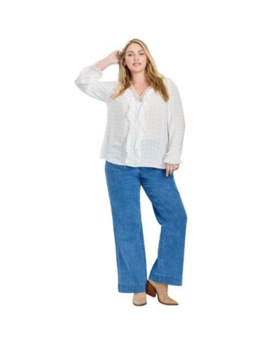 Avenue Women's Plus Size Ruffle Love Shirt