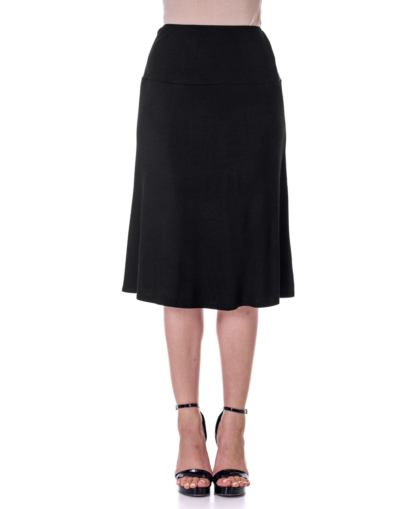 Юбка 24seven Comfort Apparel Petite A Line с эластичным поясом, длиной до колена