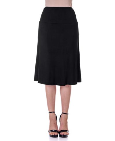 Юбка 24seven Comfort Apparel Petite A Line с эластичным поясом, длиной до колена
