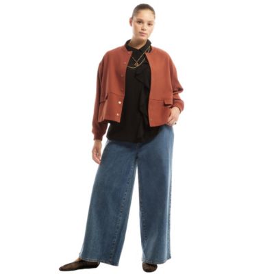 June & Vie Women's June and Vie Cropped Bomber Jacket