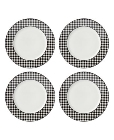 Lenox Gingham Dinner Plates, Set of 4