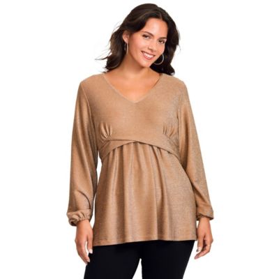AVENUE Женский топ Peplum Shimmer Plus Size