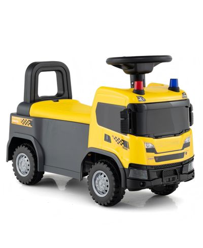 Hongge Kids Ride-On Police Push Car with Working Siren Lights, Horn and Music, Hidden Under-Seat Storage, Ages 1+