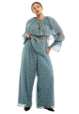 June & Vie Women's June and Vie Lace Wide-Leg Pants