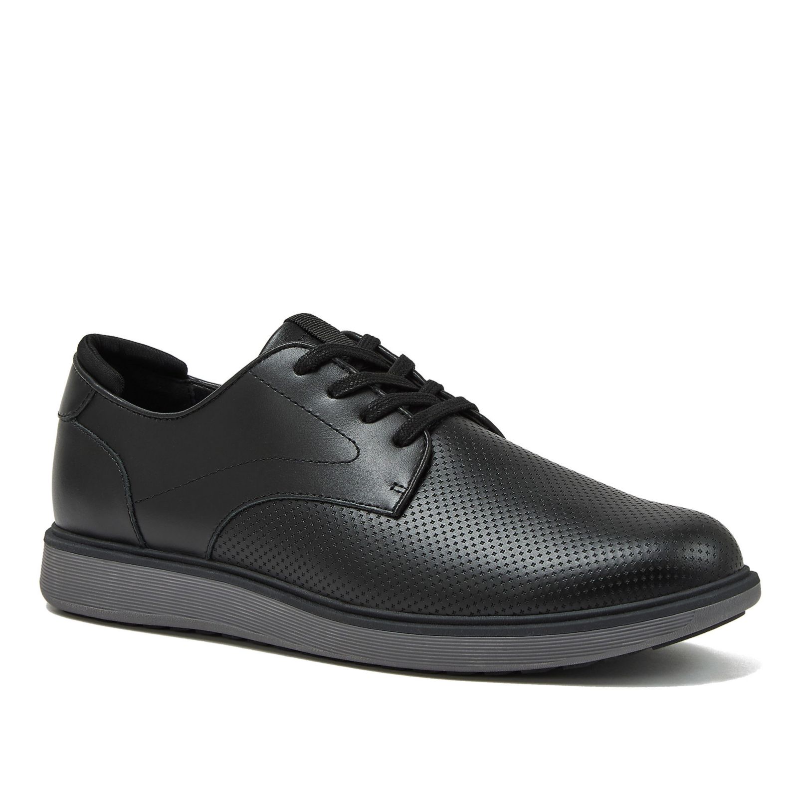 Lands' End Men's Wide Width Leather Lace Up Derby Oxfords