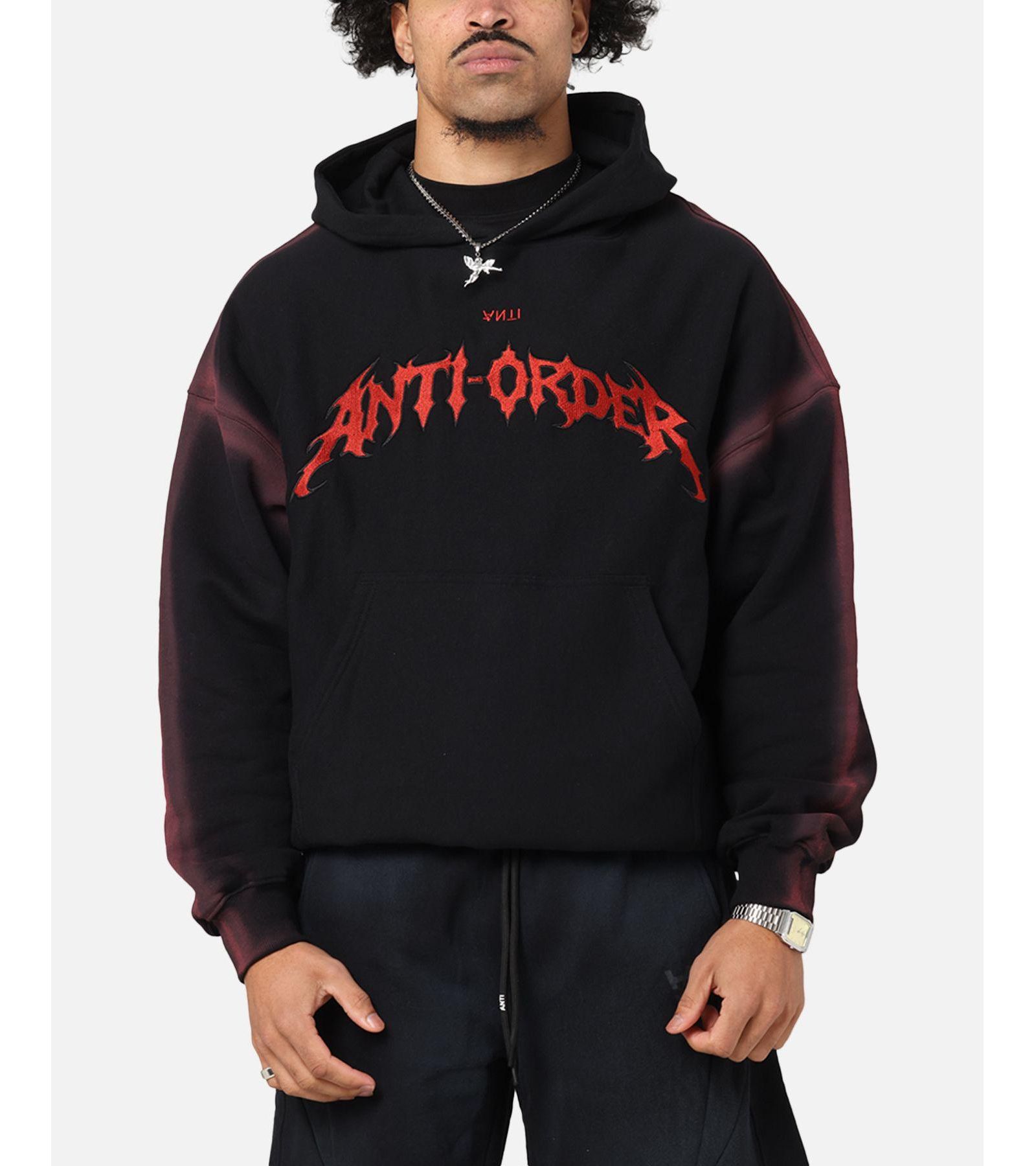 Мужское худи The Anti Order Mosh Boxy - Sunfade Black/Red M