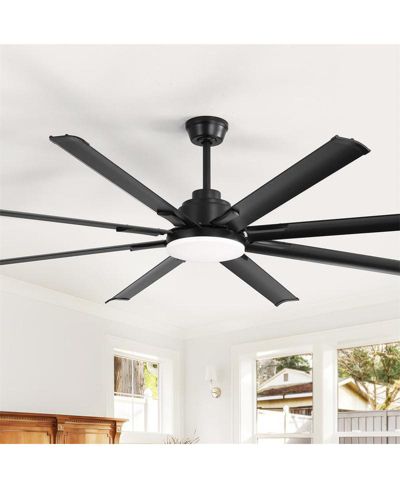 Потолочный вентилятор Sofucor 72-inch Modern Matte Black 8-Blade с интеллектуальным пультом управления, поддержкой голосового управления и функцией таймера через APP