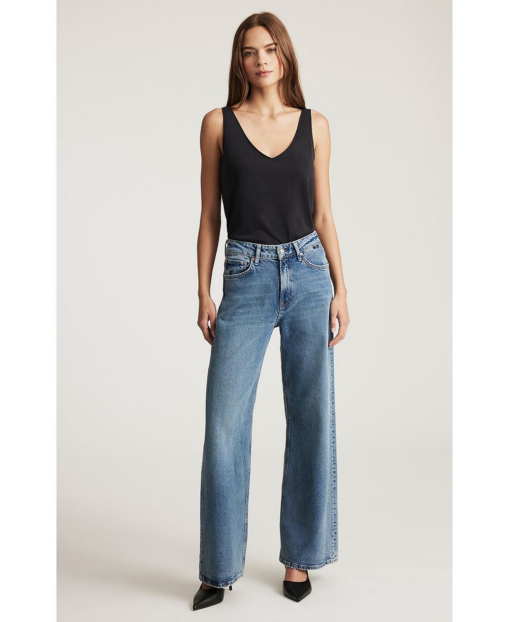 Mavi Jeans Women's Florida Wide Leg In Dark Used Classic Blue