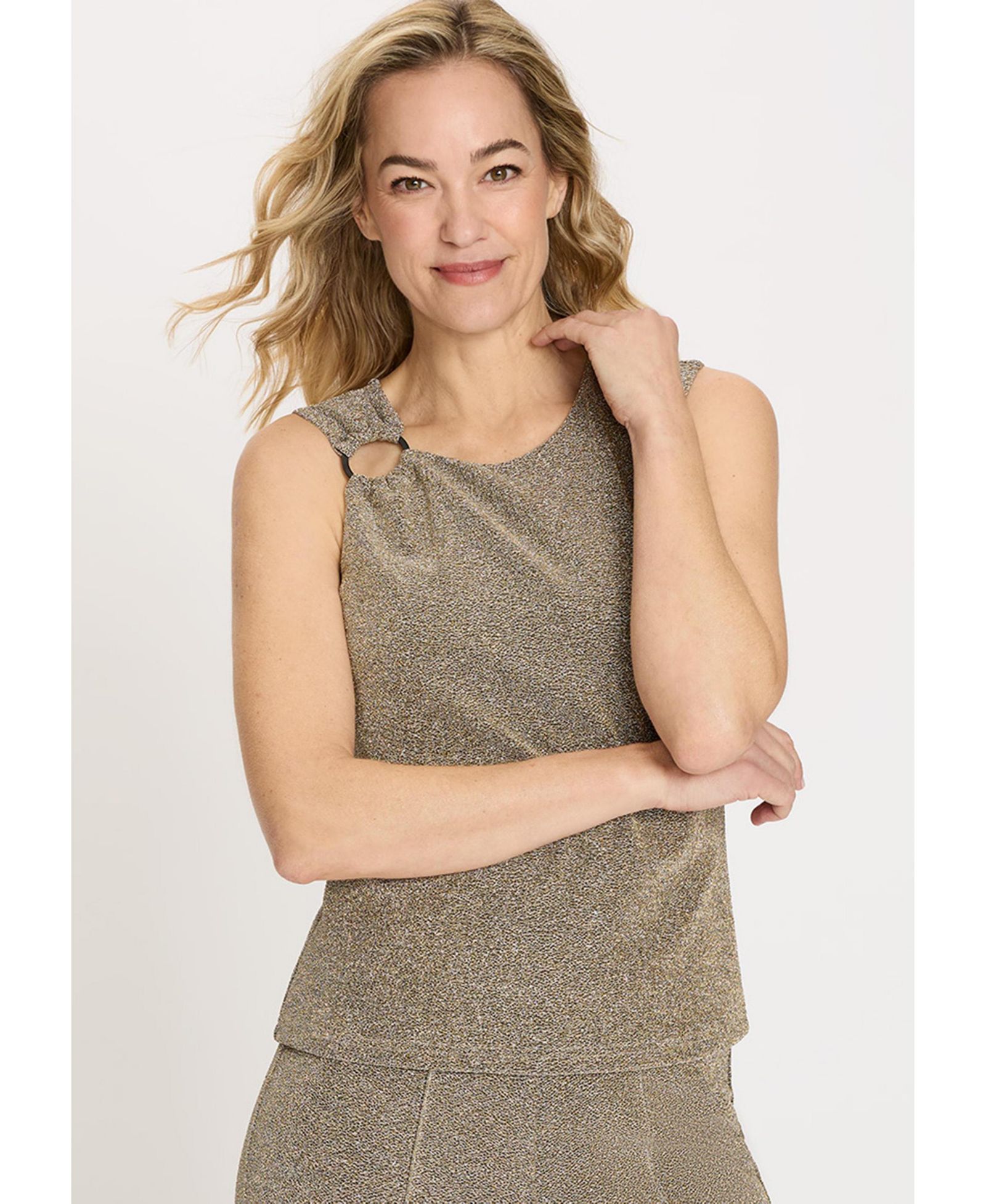 Olsen Women's Sparkle Assymetric Shell