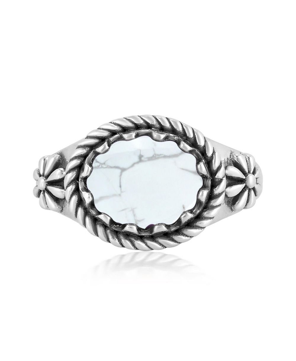 Кольцо American West Jewelry Sterling Silver White Howlite East West, размер от 5 до 11