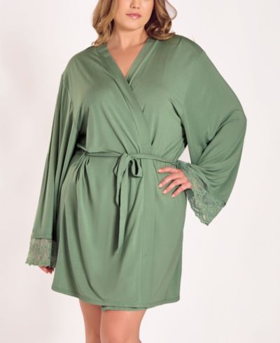 iCollection Женский длинный халат из трикотажа Plus Size Stretch Knit