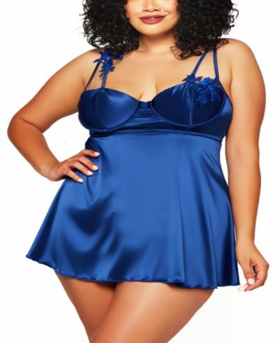 Комплект нижнего белья iCollection Plus Size 2 Piece Soft Lace Cup babydoll