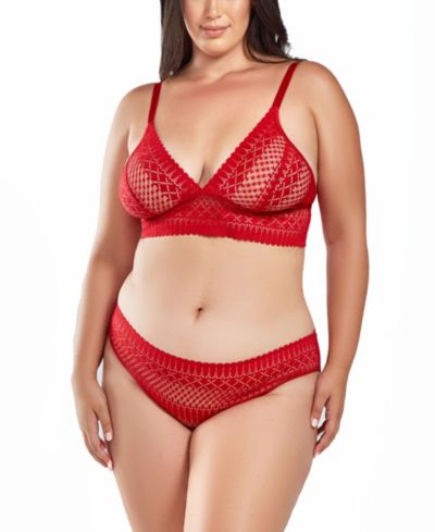 Женский комплект нижнего белья iCollection Plus Size, кружевной бралетт из 2 предметов