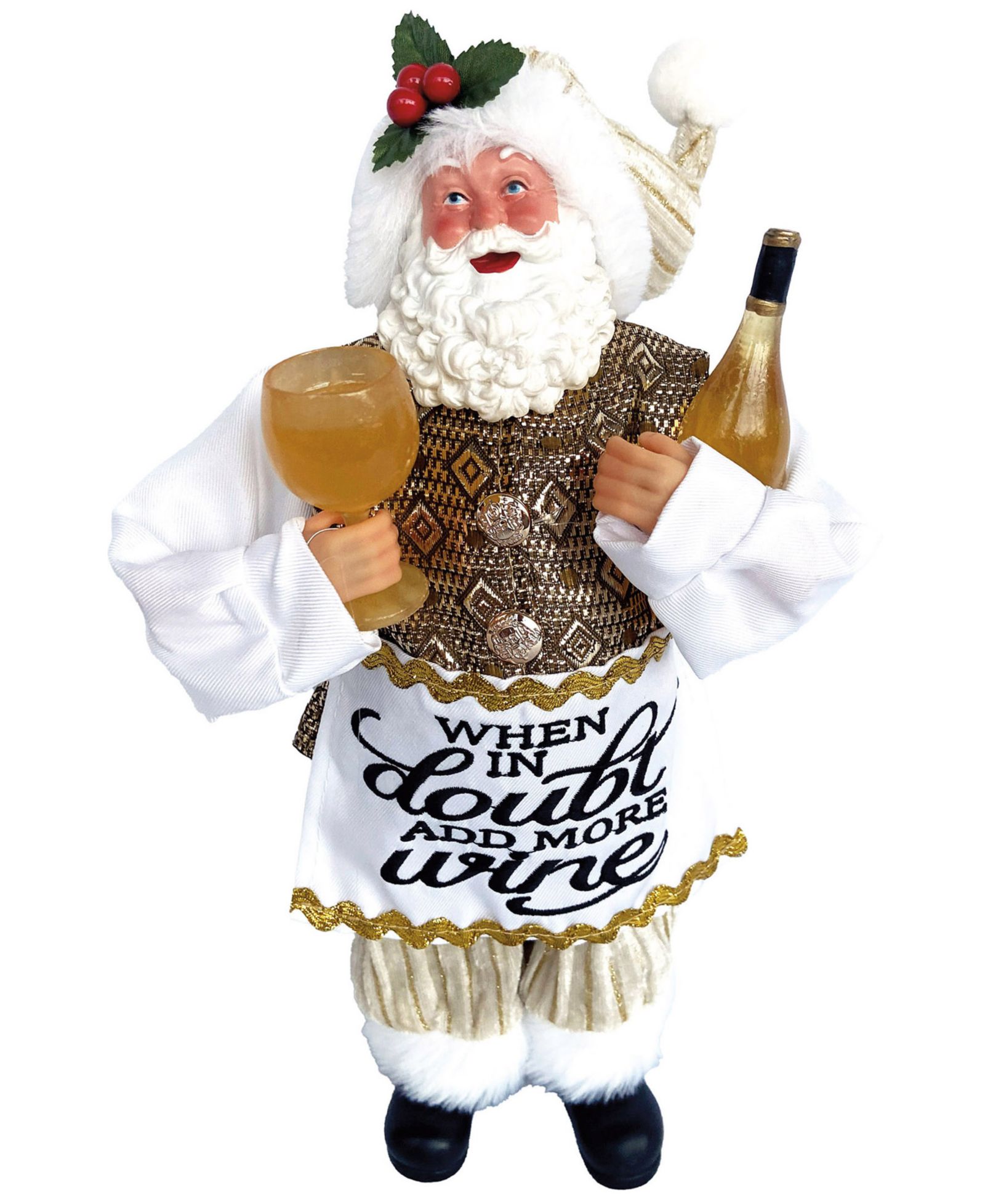 Santa's Workshop фигурка Санта-Клауса 12" When in Doubt Add More Wine