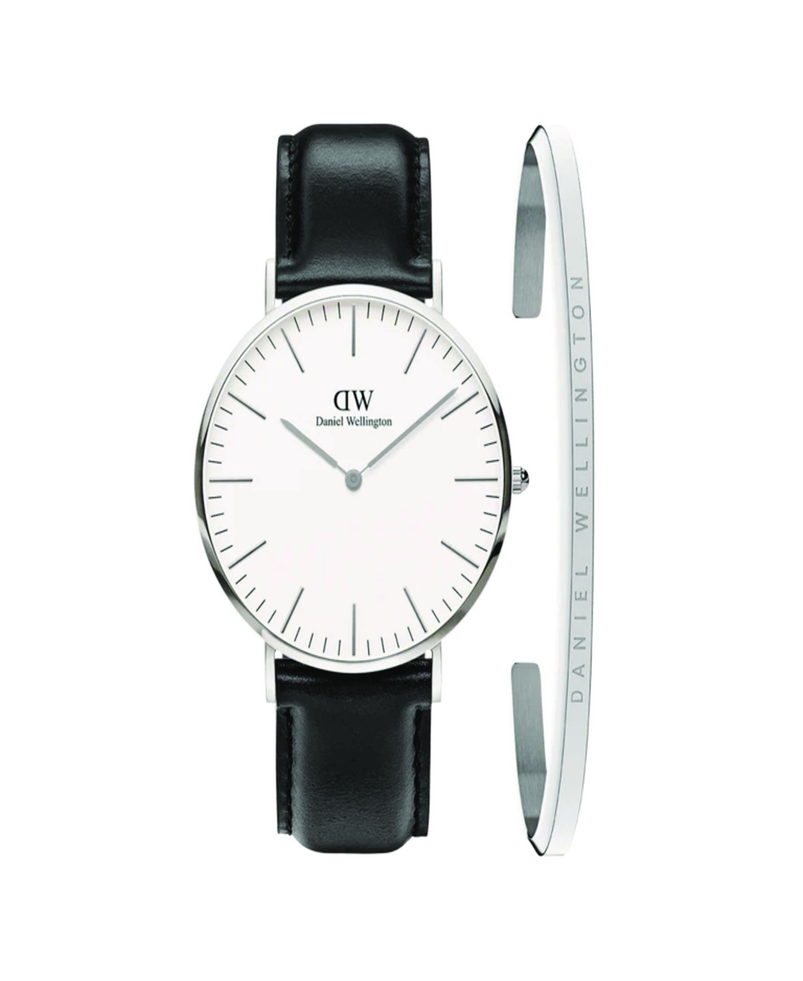 Унисекс аналоговые часы Daniel Wellington Black Leather, 40mm