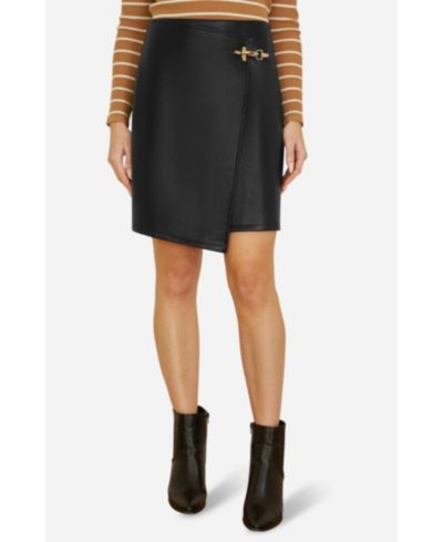 Женская мини-юбка Yumi Women's Faux Leather Wrap