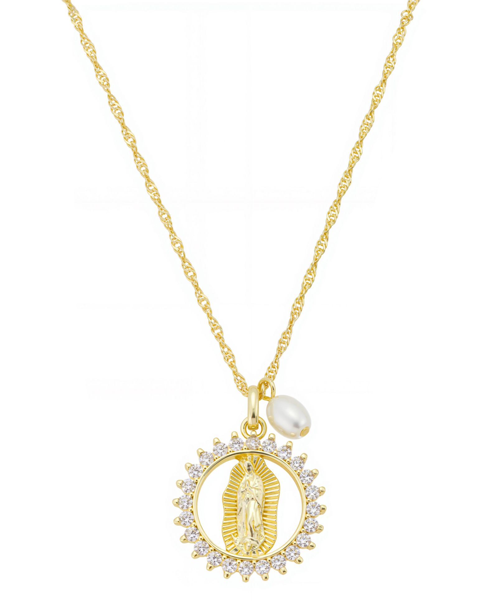 Золотая подвеска Unwritten Cubic Zirconia Saint