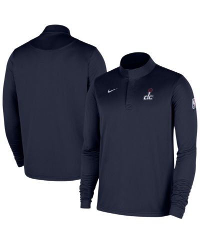 Мужская джерси Nike Navy Washington Wizards 2025/26 Authentic Coaches Quarter-Zip Dri-Fit Sweatshirt