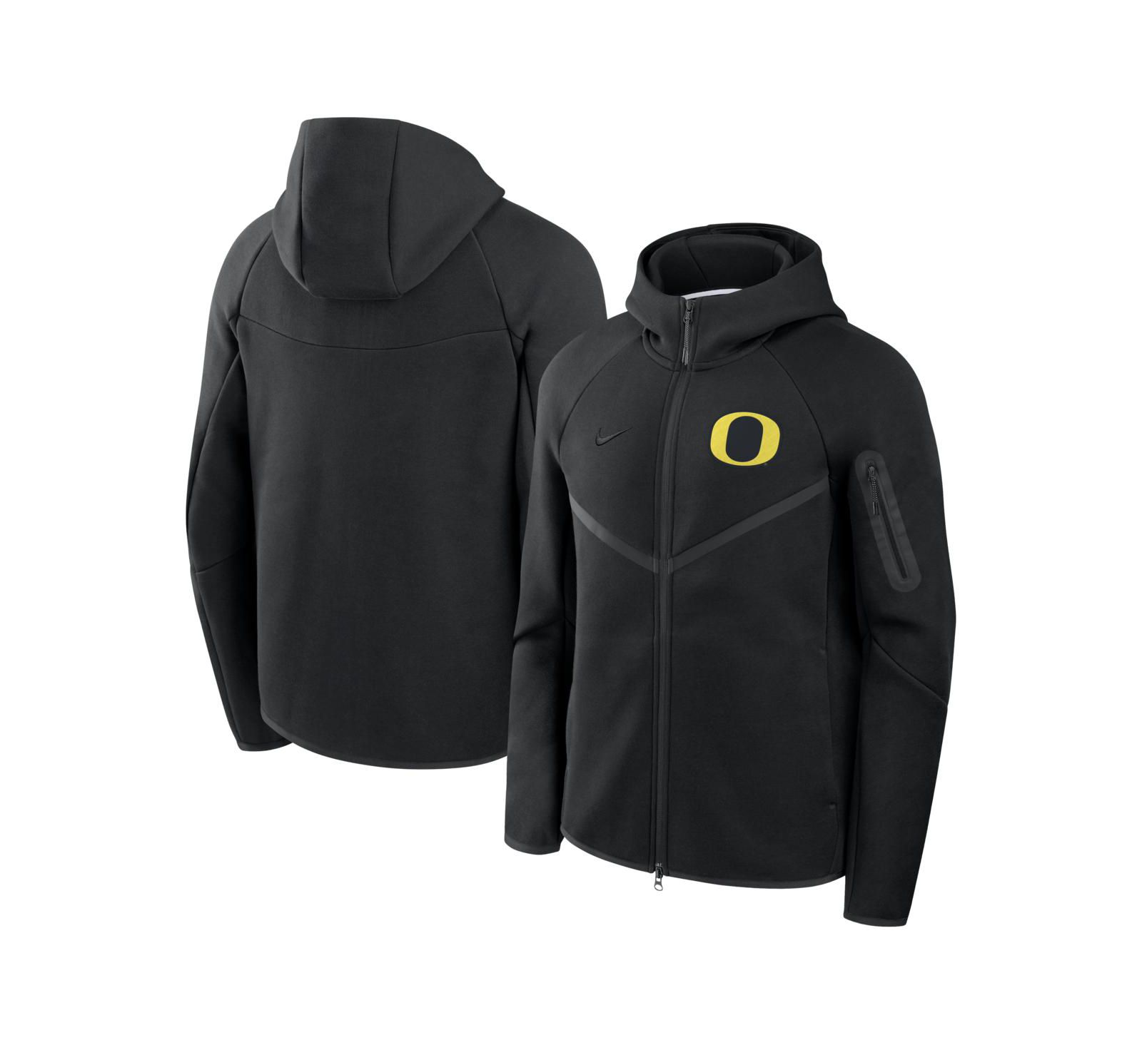 Nike Men's Black Oregon Ducks Tech Fleece Full-Zip Wind Runner Hoodie