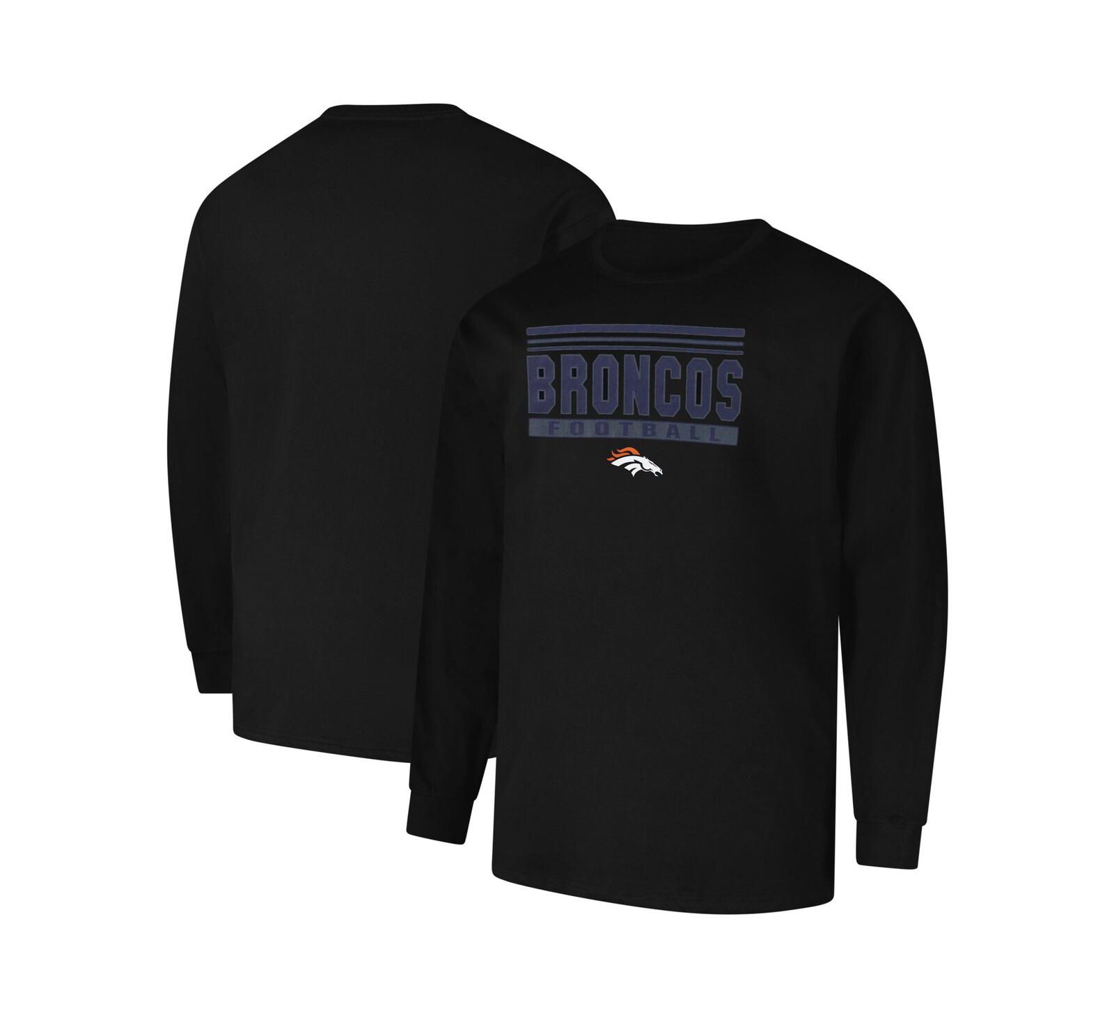 Мужская футболка Profile Black Denver Broncos Big & Tall Pop Long Sleeve