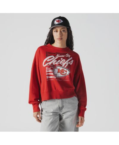 Женский свитшот New Era Kansas City Chiefs Oversized Throwback Mineral Wash Crew Neck Red