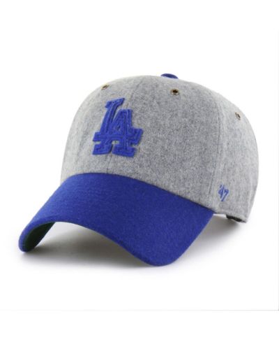 '47 Brand Men's Gray/Royal Los Angeles Dodgers Golden Age Wool Clean Up Adjustable Hat