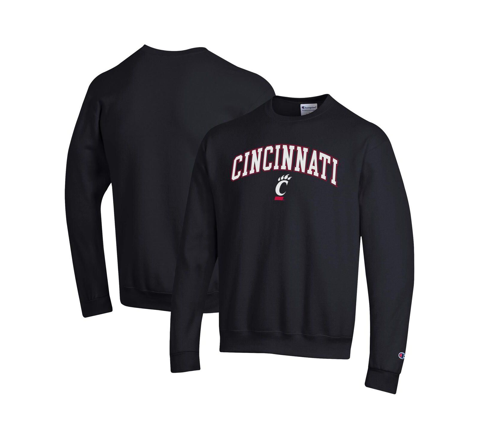 Толстовка Champion Men's Black Cincinnati Bearcats Arch Over Logo Pullover